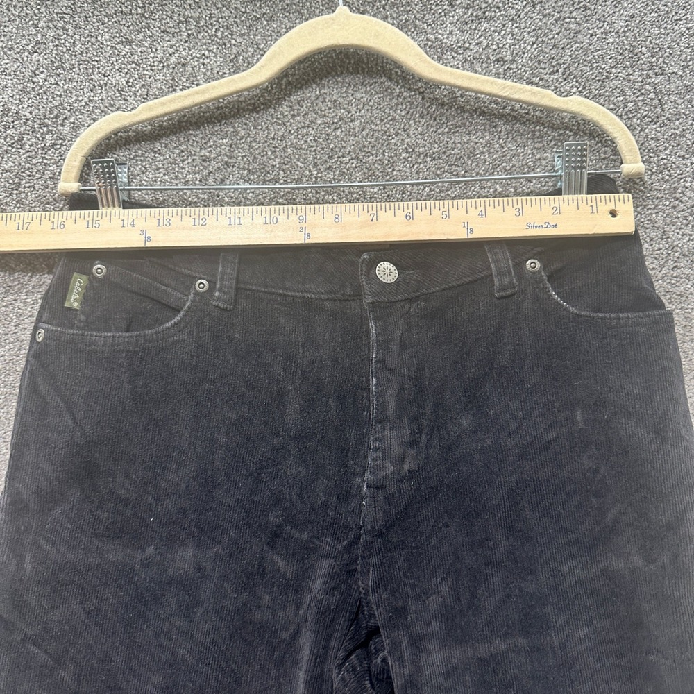Cabelas Corduroy Pants Women 12 Black Straight Leg 5 Pocket Casual Academia - Picture 5 of 16